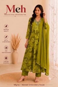 MEH Premium Designer Embroidered Unstitched Suit Set – Georgette Collection