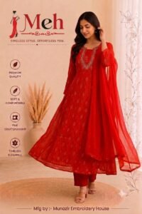 MEH Premium Printed Readymade Suit Set with Nazmin Chiffon Dupatta